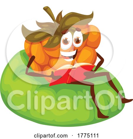 Reading Cloudberry Food Mascot Character by Vector Tradition SM
