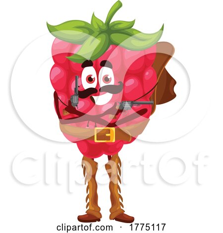 Western Raspberry Food Mascot Character by Vector Tradition SM