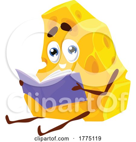 Reading Cheese Food Mascot Character by Vector Tradition SM