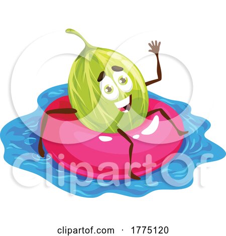 Floating Gooseberry Food Mascot Character by Vector Tradition SM