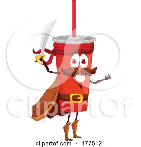 Bandit Soda Cup Food Mascot Character by Vector Tradition SM