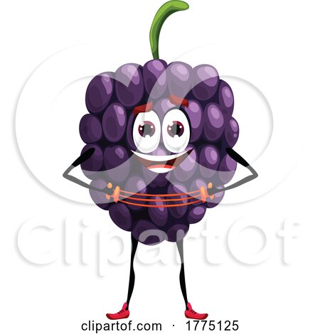 Exercising Blackberry Food Mascot Character by Vector Tradition SM