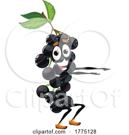 Exercising Black Currant Food Mascot Character by Vector Tradition SM