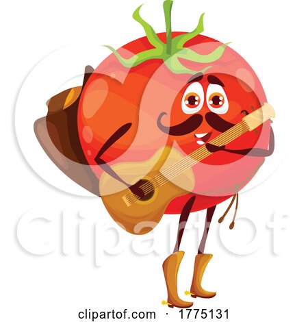 Western Tomato Food Mascot Character by Vector Tradition SM