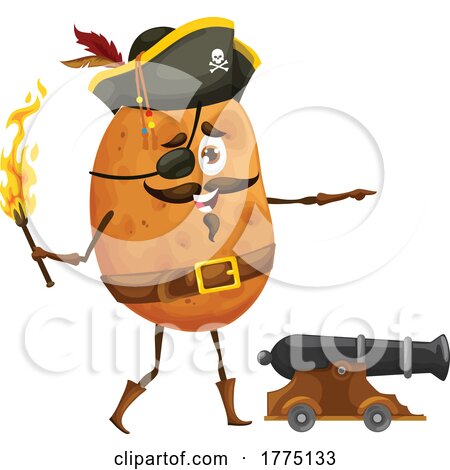 Pirate Potato Food Mascot Character by Vector Tradition SM