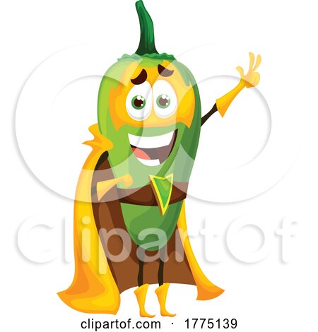 Super Jalapeno Food Mascot Character by Vector Tradition SM