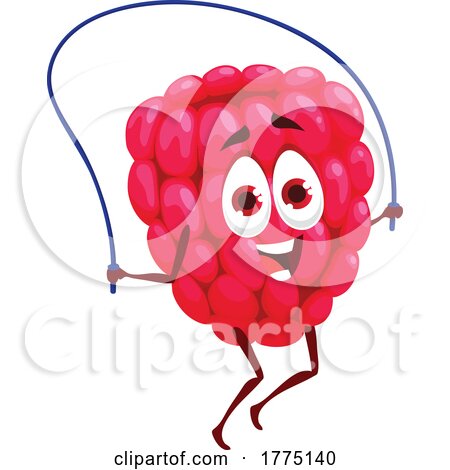 Skipping Rope Raspberry Food Mascot Character by Vector Tradition SM