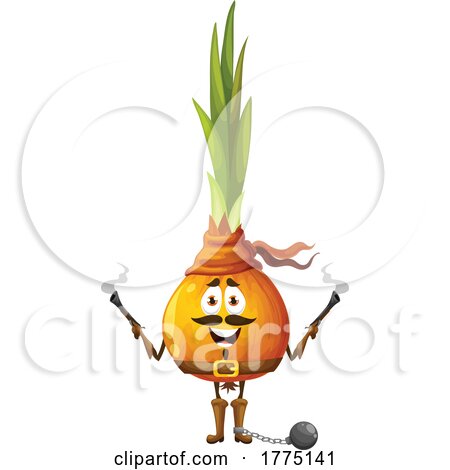 Western Onion Food Mascot Character by Vector Tradition SM