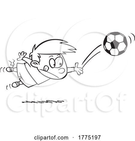 Cartoon Black and White Boy Soccer Goalie by toonaday
