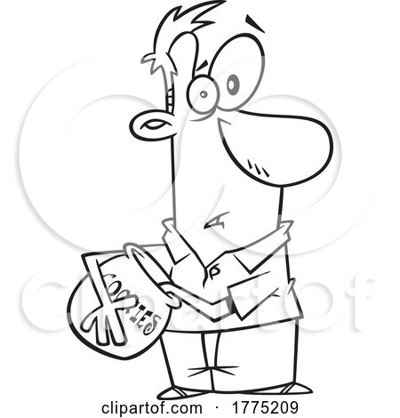 Cartoon Black and White Man Caught Reaching into a Cookie Jar by toonaday