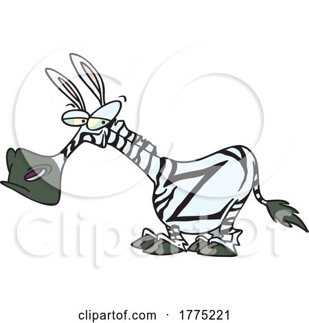 Cartoon Zebra with a Z Mark by toonaday