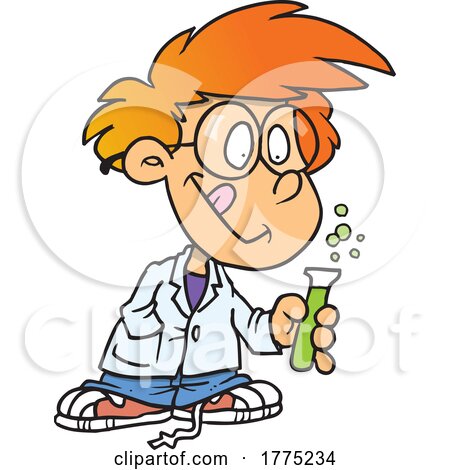 Cartoon Boy Scientist by toonaday