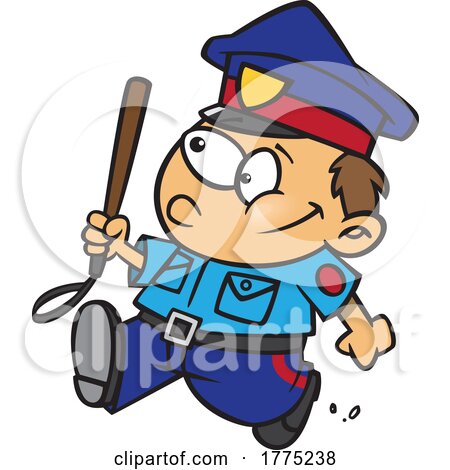 Cartoon Boy Police Officer by toonaday