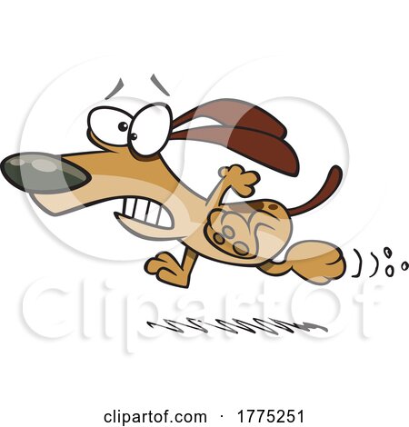 Cartoon Dog Running Scared by toonaday