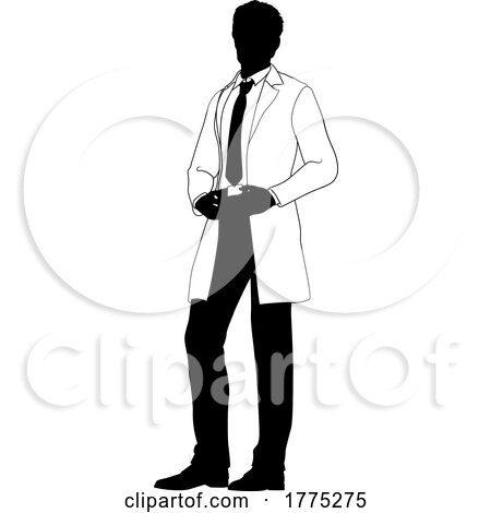 Scientist Chemist Pharmacist Man Silhouette Person by AtStockIllustration