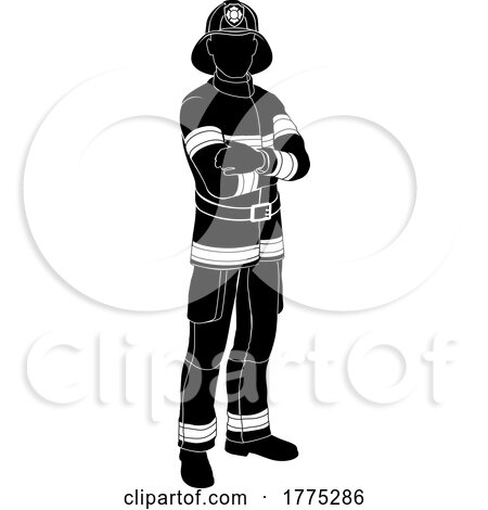 Fireman Person Silhouette Firefighter Man by AtStockIllustration