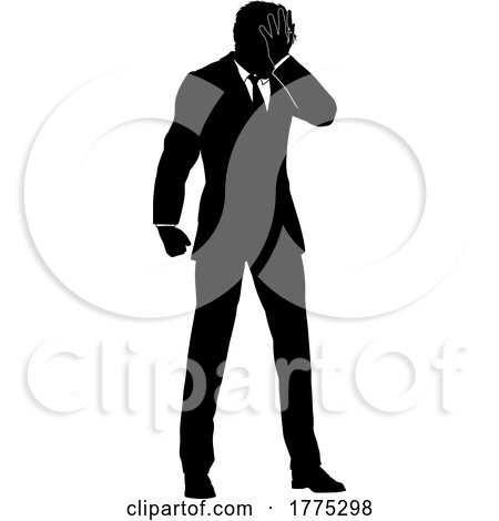 Silhouetted Businessman by AtStockIllustration