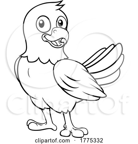 Bald Eagle Hawk Falcon Cartoon Coloring Mascot by AtStockIllustration