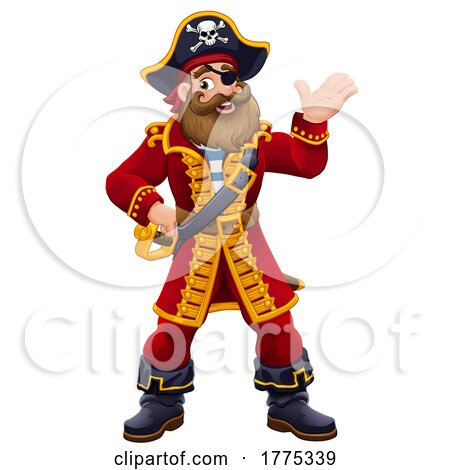 Pirate Fun Captain Cartoon Character Mascot by AtStockIllustration