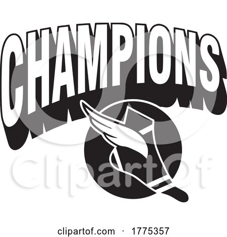CHAMPIONS Text over a Track and Field Winged Shoe by Johnny Sajem