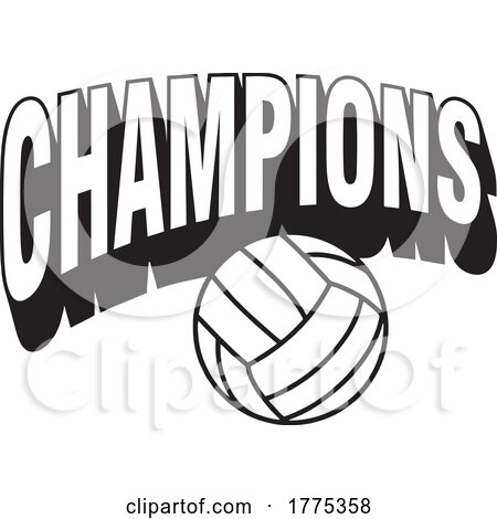 CHAMPIONS Text over a Volleyball by Johnny Sajem