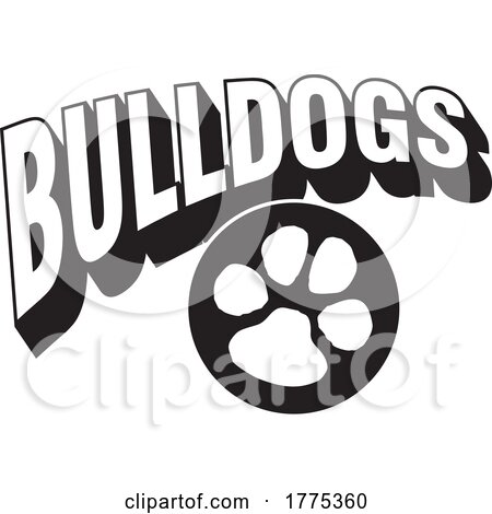 BULLDOGS Text over a Paw Print by Johnny Sajem