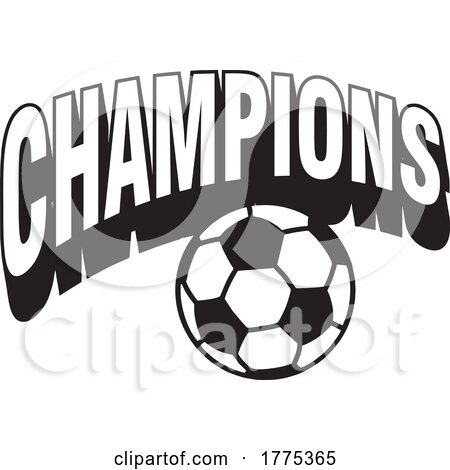 CHAMPIONS Text over a Soccer Ball by Johnny Sajem