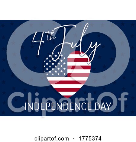 4th July - Independence Day Background with Stars and Stripes in Heart by KJ Pargeter