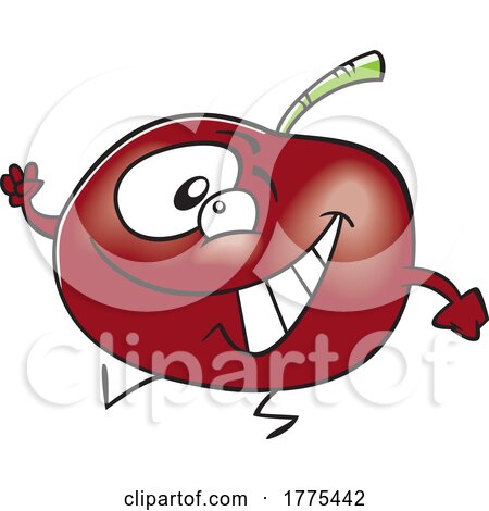Cartoon Happy Cherry Walking by toonaday
