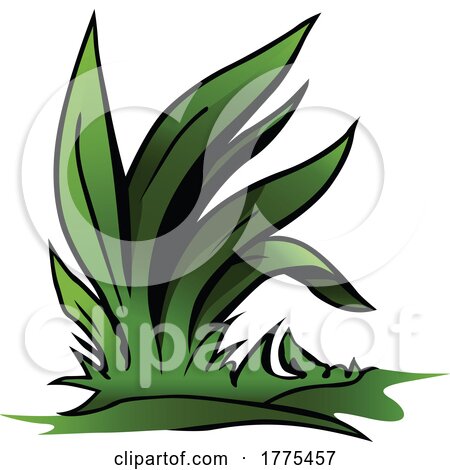 Cartoon Green Leafy Grass by dero