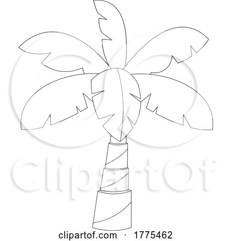 Cartoon Black and White Palm Tree by Hit Toon