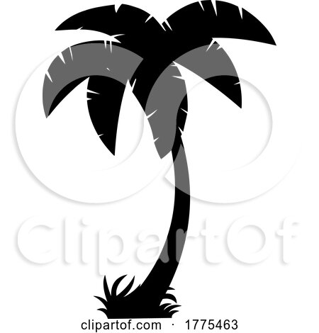 Cartoon Palm Tree Silhouette by Hit Toon