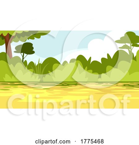 Path Shrubs and Trees Background by Hit Toon
