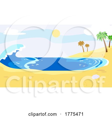 Cartoon Tropical Beach by Hit Toon