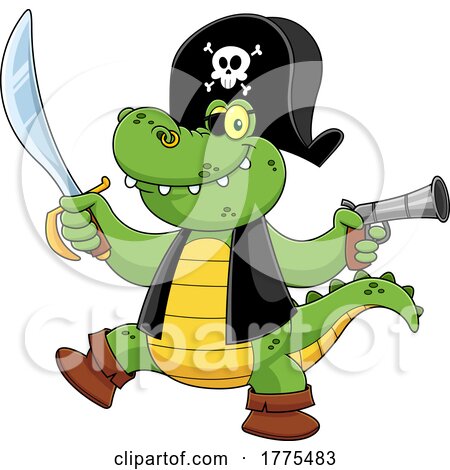 Cartoon Pirate Crocodile by Hit Toon