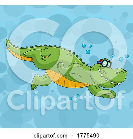 Cartoon Swimming Crocodile by Hit Toon