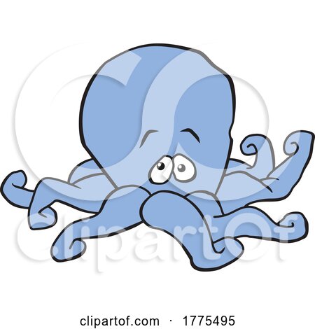 Cartoon Gentle or Shy Octopus by Johnny Sajem