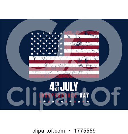 4th July Background with Grunge American Flag Design by KJ Pargeter