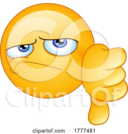 Cartoon Emoji Smiley Holding a Thumb down Posters, Art Prints