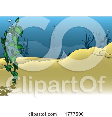 Cartoon Underwater Scene and Aquatic Plants by dero