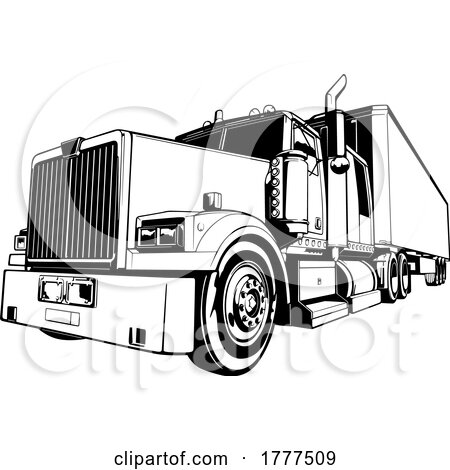 Black and White Big Rig Truck by dero