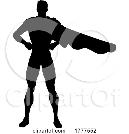 Super Hero Silhouette Superhero Comic Book Man by AtStockIllustration