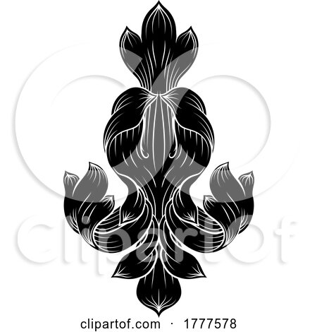 Filigree Heraldic Crest Coat of Arms Floral Design by AtStockIllustration