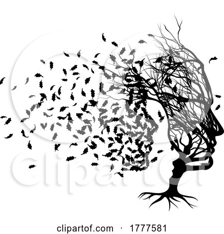 Optical Illusion Family Tree Man Woman Child Faces by AtStockIllustration