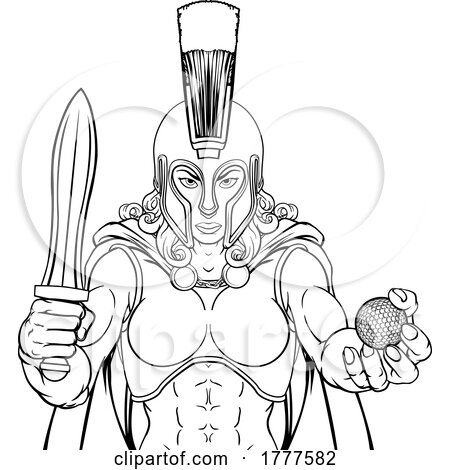 Spartan Trojan Gladiator Golf Warrior Woman by AtStockIllustration