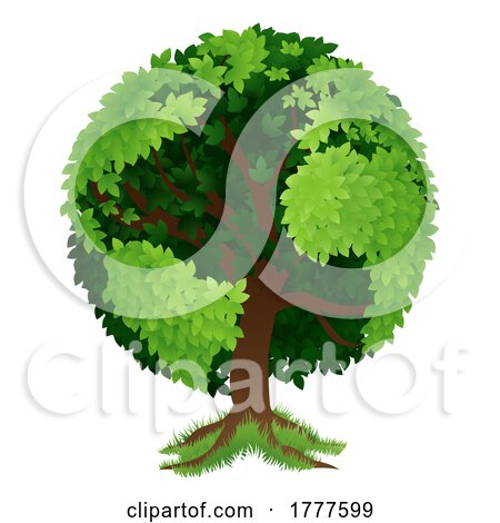 World Tree Growing in Shape of Globe or the Earth by AtStockIllustration