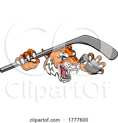 Tiger Ice Hockey Player Animal Sports Mascot by AtStockIllustration