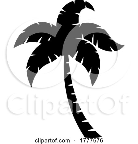 Silhouetted Tropical Palm Tree by Hit Toon