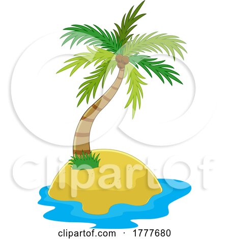Coconut Palm Tree Island by Hit Toon