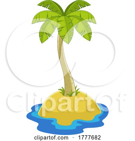 Tropical Palm Tree on an Island by Hit Toon